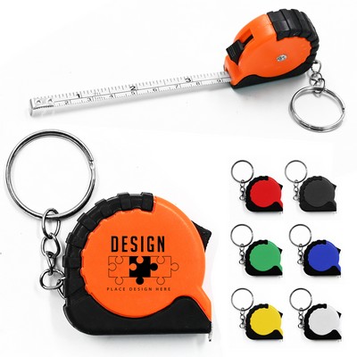 3' Mini Keychain Metric/Inch Measuring Tape Ruler