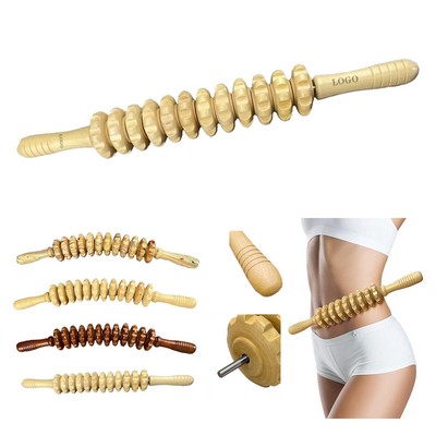12 Wheel Wooden Massage Roller