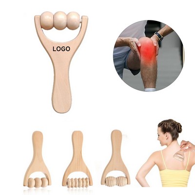Portable Wooden Handle Roller Massager
