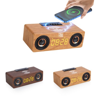 Wireless Charging Wood Clock